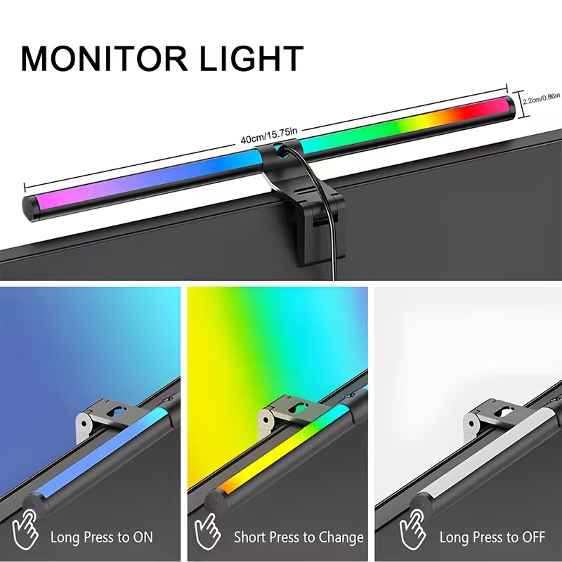 리모컨이 있는 LED 모니터 라이트 바, 무단계 조광  - Touch Dimmer Lamp 리뷰 및 가격