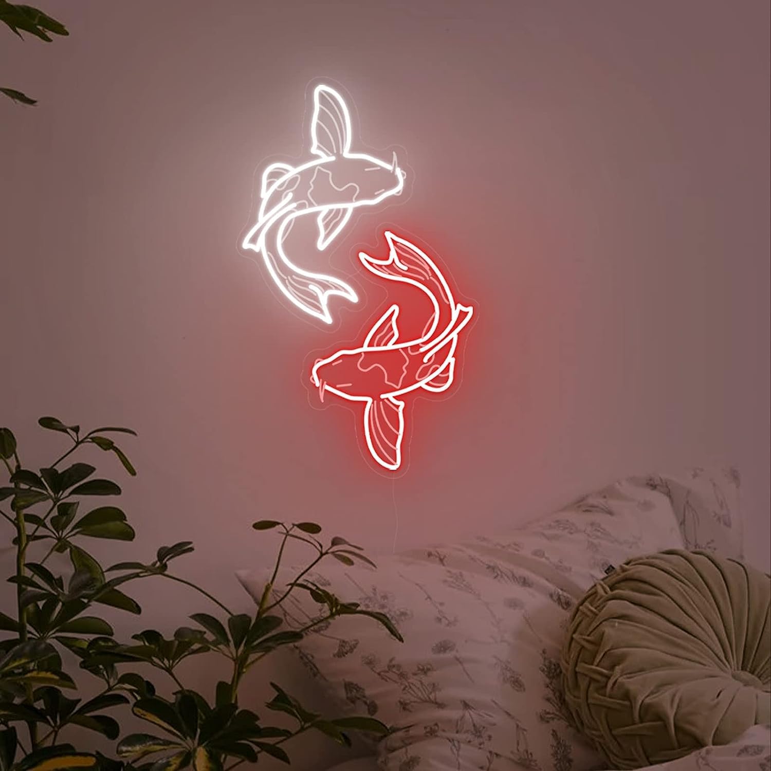 코이 물고기 네온사인 USB LED 네온 조명 거실 침 - Restaurant Lighting Decoration 리뷰 및 가격