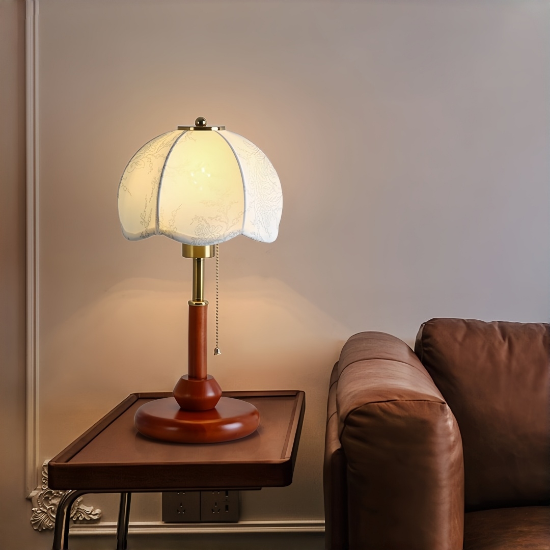 빈티지 스캘럽 돔 테이블 램프, 침실 협탁, 서재, 현 - Up Lighting Decor 리뷰 및 가격