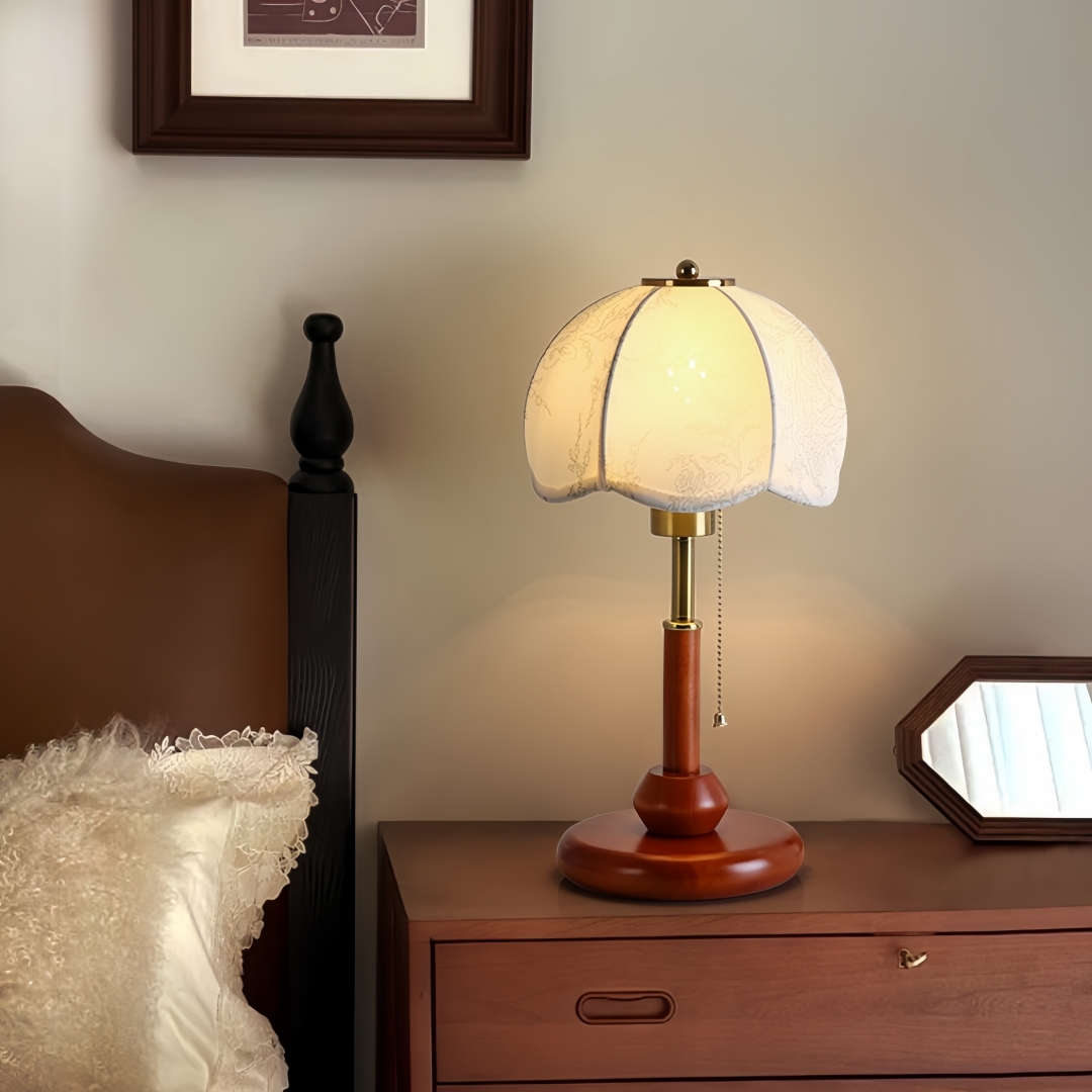 빈티지 스캘럽 돔 테이블 램프, 침실 협탁, 서재, 현 - Up Lighting Decor 리뷰 및 가격