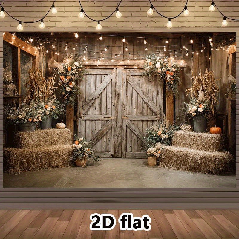 2D 평면형, 소박한 헛간 태피스트리 가을 웨딩 장식  - Lighting Decor Photos 리뷰 및 가격