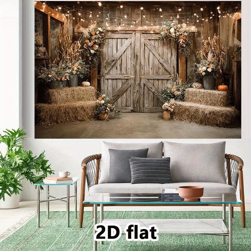 2D 평면형, 소박한 헛간 태피스트리 가을 웨딩 장식  - Lighting Decor Photos 리뷰 및 가격