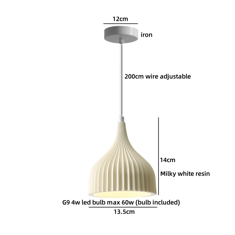 IWHD 밀키 화이트 수지 LED 펜던트 조명 주방 침 - Restaurant Lighting Decoration 리뷰 및 가격