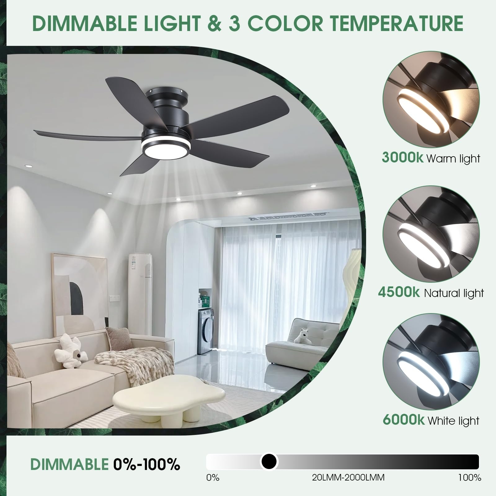 침실 거실용 에너지 절약형 리모컨 조명, 세련된 인테리 - Decor Lighting Ceiling Fans 리뷰 및 가격