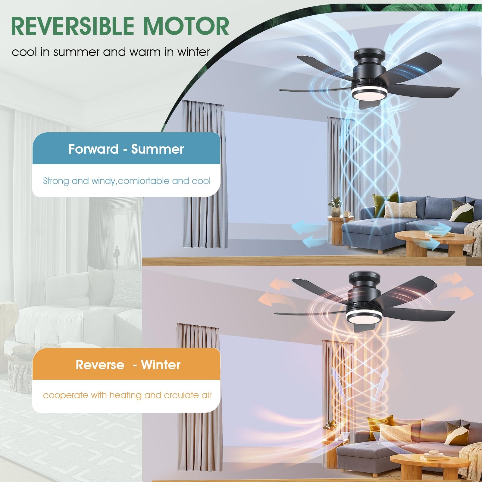 침실 거실용 에너지 절약형 리모컨 조명, 세련된 인테리 - Decor Lighting Ceiling Fans 리뷰 및 가격