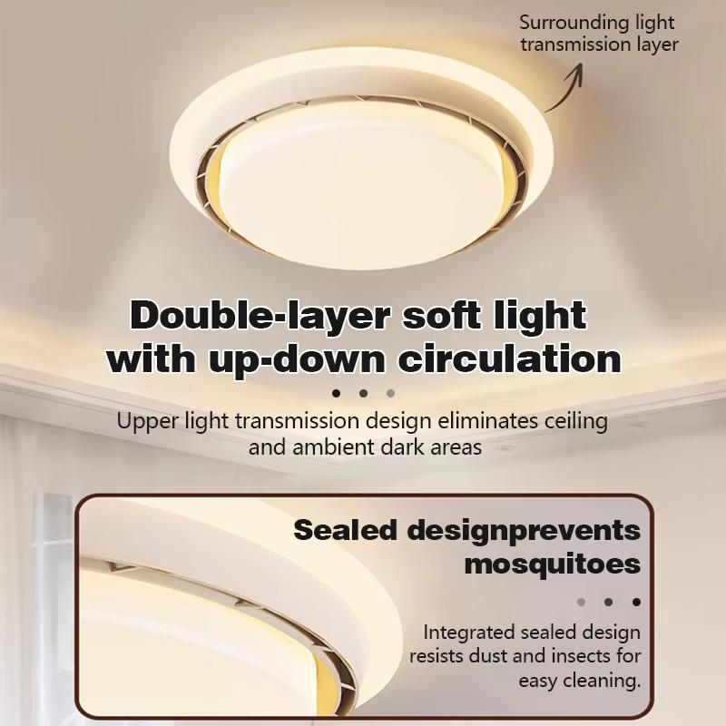 LED 날개 없는 선풍기 조명 월넛 색상 화이트 침실  - Decor Lighting Ceiling Fans 리뷰 및 가격