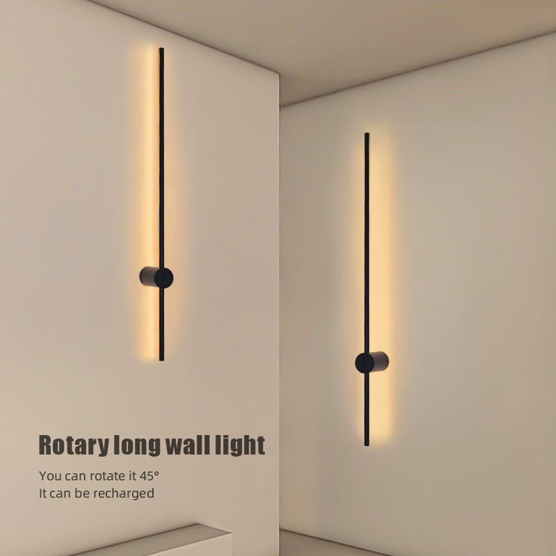 현대적인 충전식 LED 벽등 블랙 알루미늄 바디 선형  - Up Lighting Decor 리뷰 및 가격