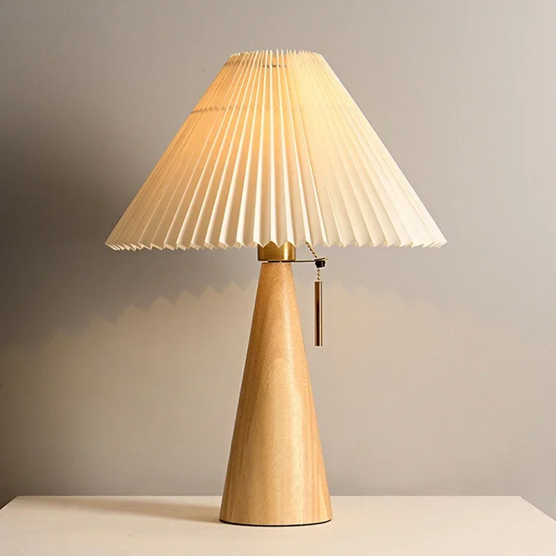 레트로 주름 테이블 램프 북유럽 스타일 원목 조명 침실 - Lighting Decoration In Bedroom 리뷰 및 가격