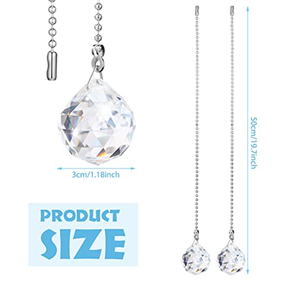 4개 팬 체인 연장 장식용 크리스탈 장식품 투명 프리즘 - Decor Lighting Ceiling Fans 리뷰 및 가격